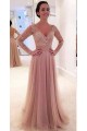 Elegant Beaded Lace Long Sleeves Mother of the Bride Dresses 702001