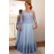 Elegant Beaded Lace 3/4 Length Sleeves Mother of the Bride Dresses 702002