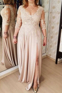 Elegant Lace 3/4 Length Sleeves Mother of the Bride Dresses 702003