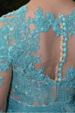 A-Line Beaded Lace Long Sleeves Mother of the Bride Dresses 702012