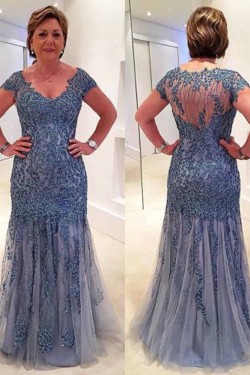 Beaded Lace Floor Length Mother of the Bride Dresses 702016