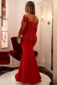 Mermaid Beaded Lace Long Red Mother of the Bride Dresses 702026