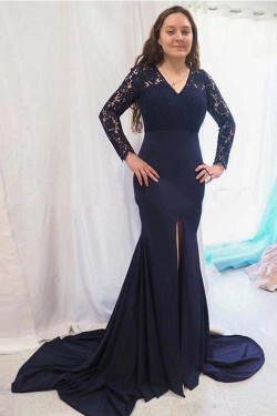 Mermaid Lace Long Sleeves Mother of the Bride Dresses 702027