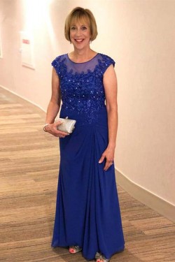 Beaded Lace Floor Length Mother of the Bride Dresses 702035