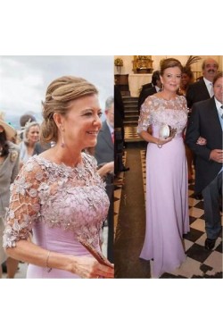 A-Line Lace Chiffon Mother of the Bride Dresses 702036