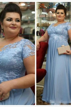 A-Line Chiffon Plus Size Mother of the Bride Dresses 702042