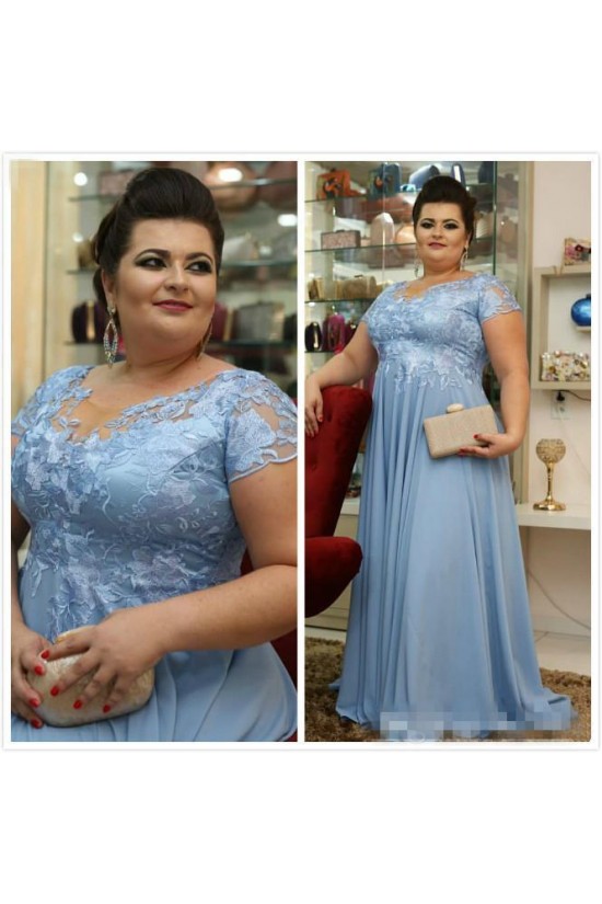 A-Line Chiffon Plus Size Mother of the Bride Dresses 702042