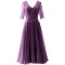 A-Line V-Neck Lace Floor Length Mother of the Bride Dresses 702047