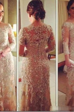 Elegant Beaded Lace Mother of the Bride Dresses 702048