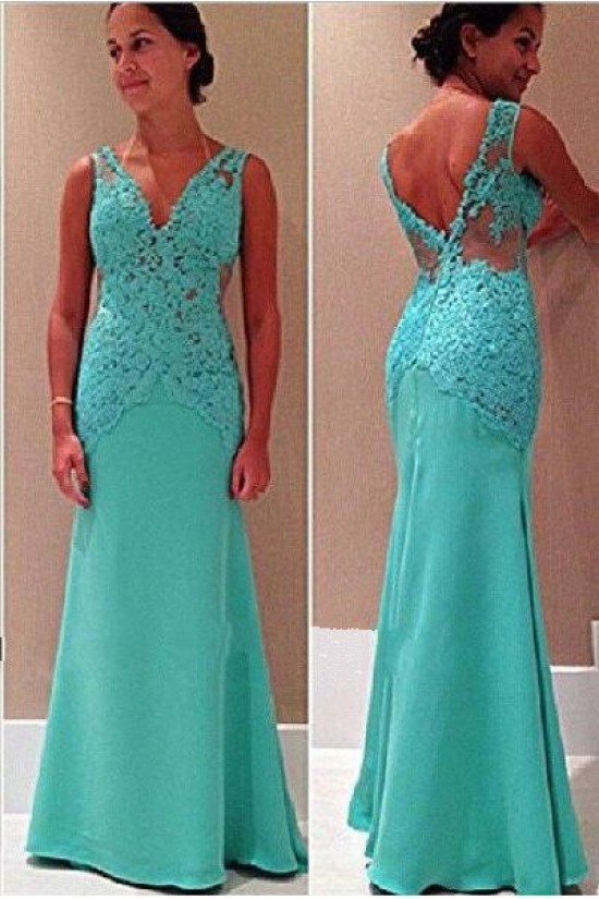 Mermaid Lace Floor Length Mother of the Bride Dresses 702049