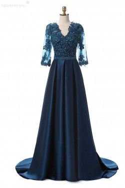 A-Line Beaded Lace Mother of the Bride Dresses 702051