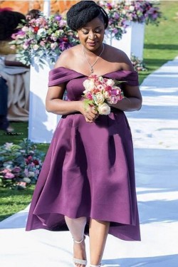 High Low Off-the-Shoulder Mother of the Bride Dresses 702053