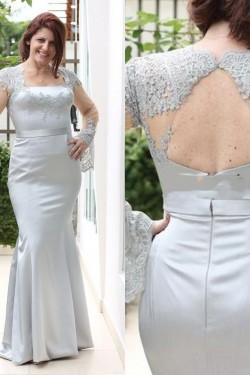 Mermaid Long Sleeves Lace Mother of the Bride Dresses 702054