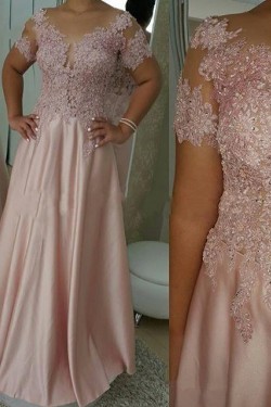 A-Line Beaded Lace Appliques Long Mother of the Bride Dresses 702057