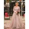 A-Line Lace Tulle Long Mother of the Bride Dresses 702058