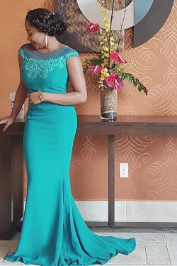 Mermaid Beaded Lace Mother of the Bride Dresses 702060