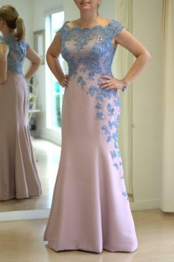 Mermaid Beaded Lace Appliques Mother of the Bride Dresses 702062