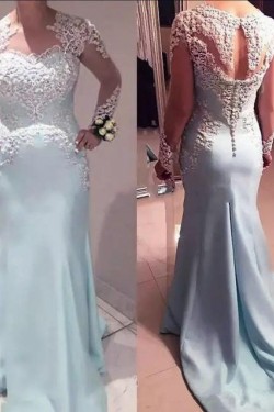 Long Sleeves Lace Mermaid Mother of the Bride Dresses 702064