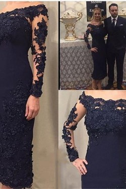 Long Sleeves Beaded Lace Mother of the Bride Dresses 702071