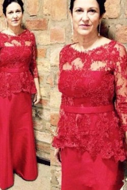 Long Red Mermaid Lace Mother of the Bride Dresses 702076