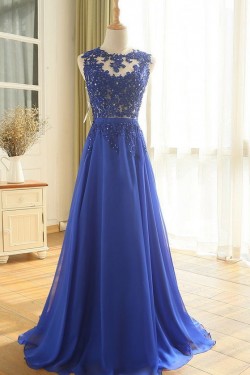 A-Line Beaded Lace Long Mother of the Bride Dresses 702082