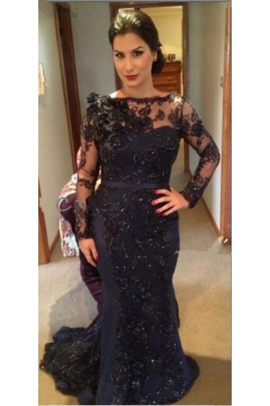 Long Sleeves Beaded Lace Mermaid Mother of the Bride Dresses 702084 Long Sleeves Beaded Lace Mermaid Mother of the Bride Dresses 702084