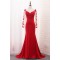 Long Sleeves Lace Mermaid Red Mother of the Bride Dresses 702089