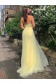 Long Yellow Lace and Tulle Prom Dress Formal Evening Gowns with Beads 901001 Long Yellow Lace and Tulle Prom Dress Formal Evening Gowns with Beads 901001