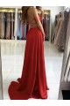 A-Line V Neck Long Prom Dresses Formal Evening Gowns with Slit 901002 A-Line V Neck Long Prom Dresses Formal Evening Gowns with Slit 901002
