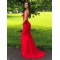 Elegant Long Red Mermaid Prom Dresses Formal Evening Gowns 901009