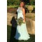 Long Blue Chiffon and Lace Prom Dresses Formal Evening Gowns 901016