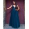 Long Navy Blue V Neck Lace and Tulle Prom Dresses Formal Evening Gowns with Beads 901017