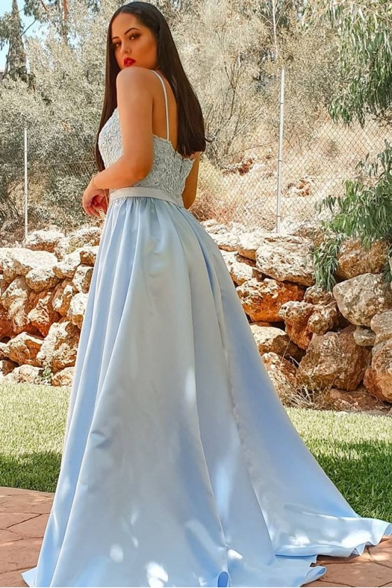 Long Blue Lace Prom Dresses Formal Evening Gowns 901018 Long Blue Lace Prom Dresses Formal Evening Gowns 901018