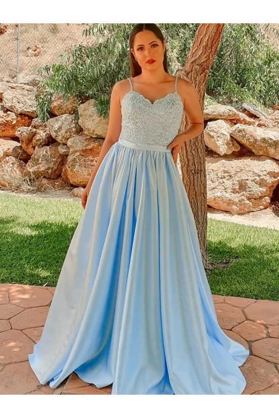 Long Blue Lace Prom Dresses Formal Evening Gowns 901018 Long Blue Lace Prom Dresses Formal Evening Gowns 901018