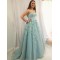 Long Strapless Tulle Prom Dresses Formal Evening Gowns with Lace Appliques 901022