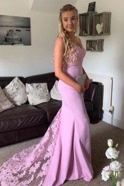 Mermaid Lace Long Prom Dresses Formal Evening Gowns 901029