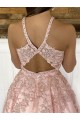 Long Pink Lace and Satin Prom Dresses Formal Evening Gowns 901031 Long Pink Lace and Satin Prom Dresses Formal Evening Gowns 901031