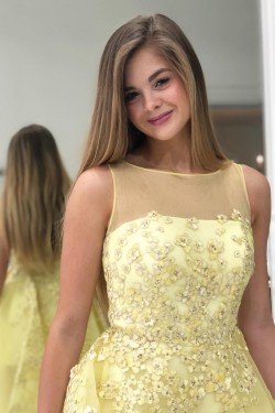 Long Yellow Prom Dresses Formal Evening Gowns 901033