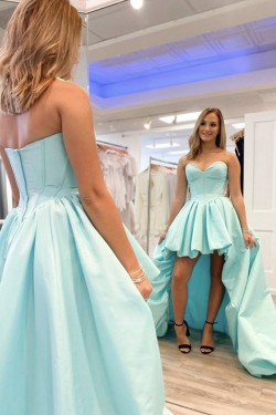 High Low Blue Prom Dresses Formal Evening Gowns 901049