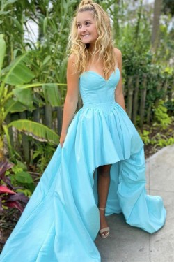 High Low Blue Prom Dresses Formal Evening Gowns 901049