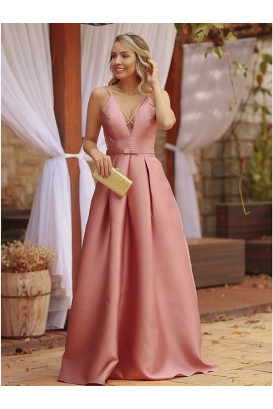A-Line V Neck Long Prom Dresses Formal Evening Gowns 901054 A-Line V Neck Long Prom Dresses Formal Evening Gowns 901054