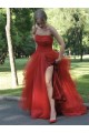 A-Line Strapless Tulle Long Prom Dresses Formal Evening Gowns 901056 A-Line Strapless Tulle Long Prom Dresses Formal Evening Gowns 901056