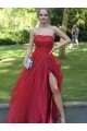 A-Line Strapless Tulle Long Prom Dresses Formal Evening Gowns 901056 A-Line Strapless Tulle Long Prom Dresses Formal Evening Gowns 901056
