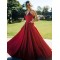 A-Line V Neck Satin Long Prom Dresses Formal Evening Gowns 901057