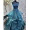 A-Line Lace and Tulle Long Prom Dresses Formal Evening Gowns 901064