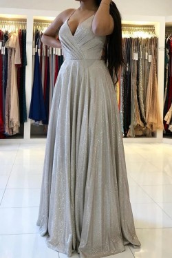 A-Line Sparkle Long Prom Dresses Formal Evening Gowns 901073