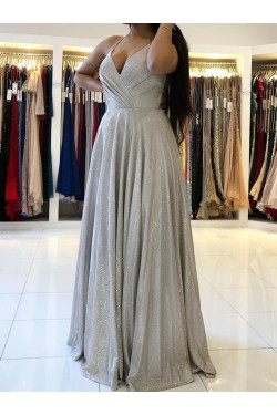 A-Line Sparkle Long Prom Dresses Formal Evening Gowns 901073