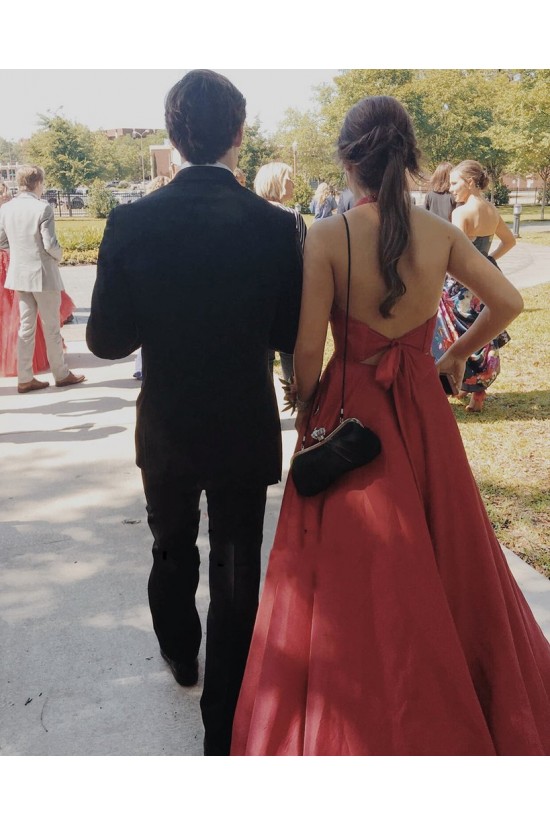 A-Line Red V Neck Long Prom Dresses Formal Evening Gowns 901074 A-Line Red V Neck Long Prom Dresses Formal Evening Gowns 901074