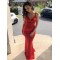 Long Red Mermaid Prom Dresses Formal Evening Gowns 901078