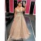 A-Line Lace Long Prom Dresses Formal Evening Gowns 901087